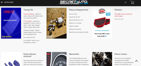 Site e-commerce historique Secretauto, spécialiste en programmation moteur
